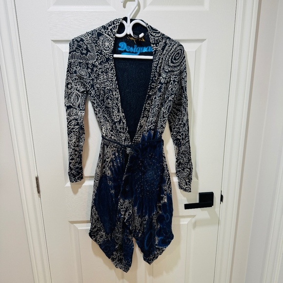Desigual Sweaters - Desigual -  Sweater Wrap, Tie Waist, Embellished with Sequins, Size M